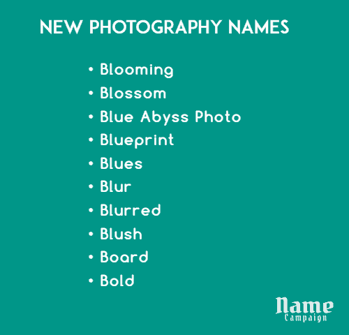 personal photography names