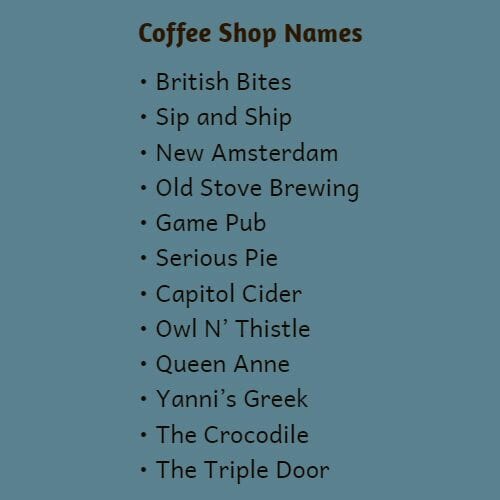 coffee shop names for your startup