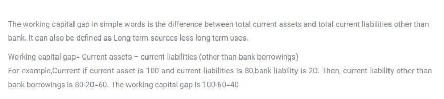 what is working capital gap?