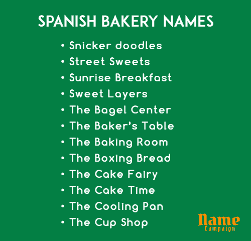 Spanish bakery names