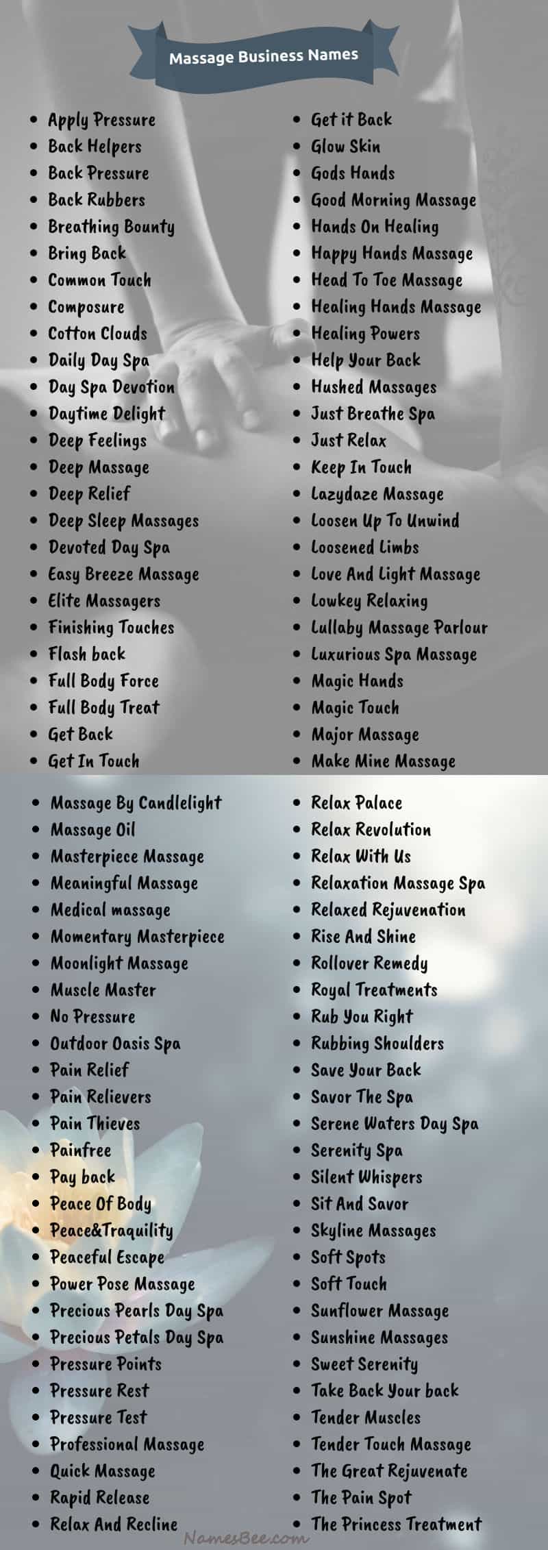 massage therapy business names