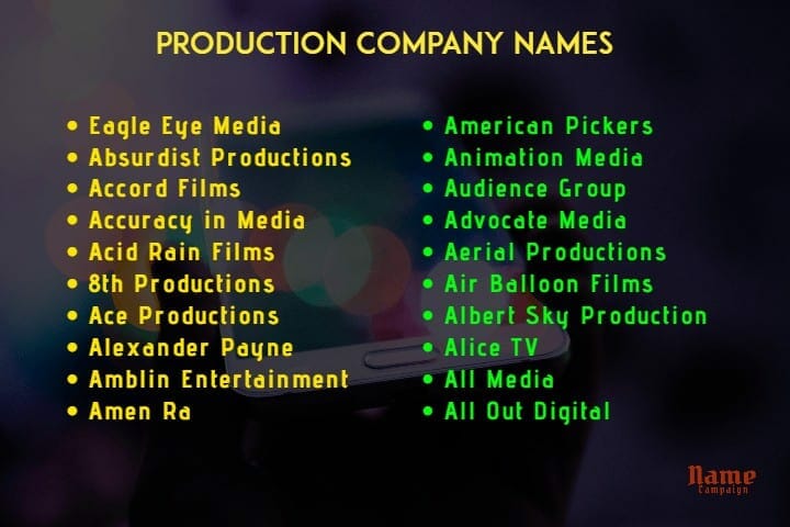 production company names ideas for you