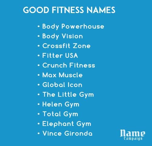health and fitness business names