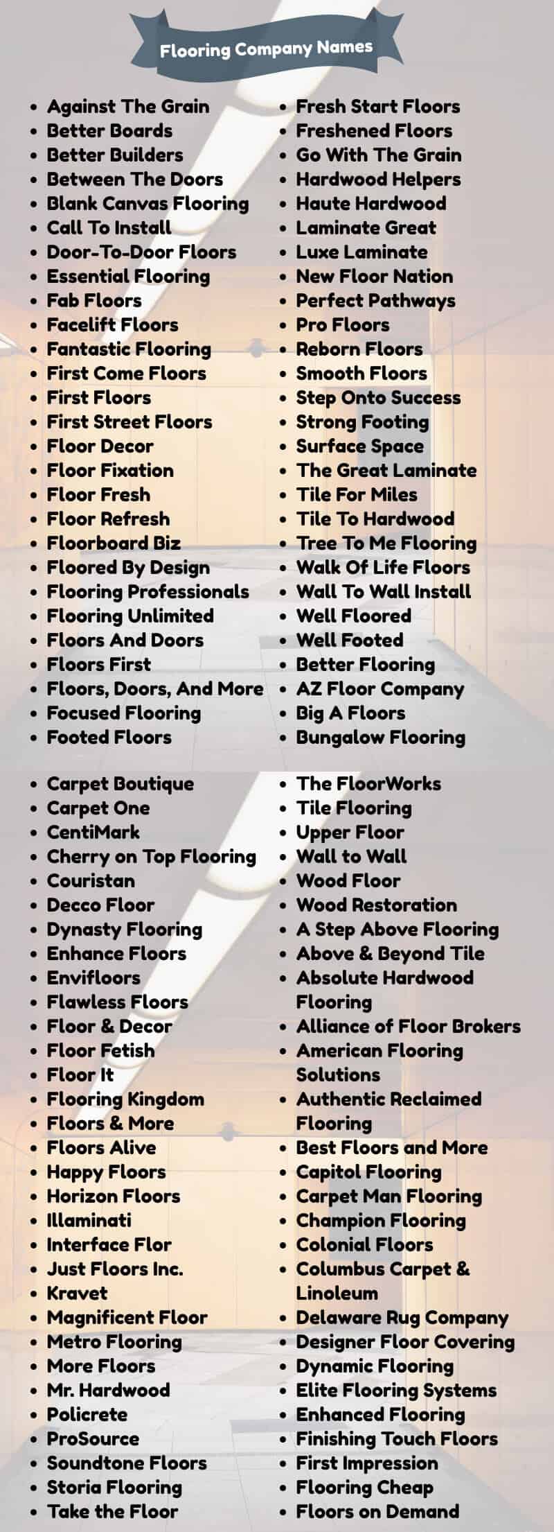 flooring companies names suggestions