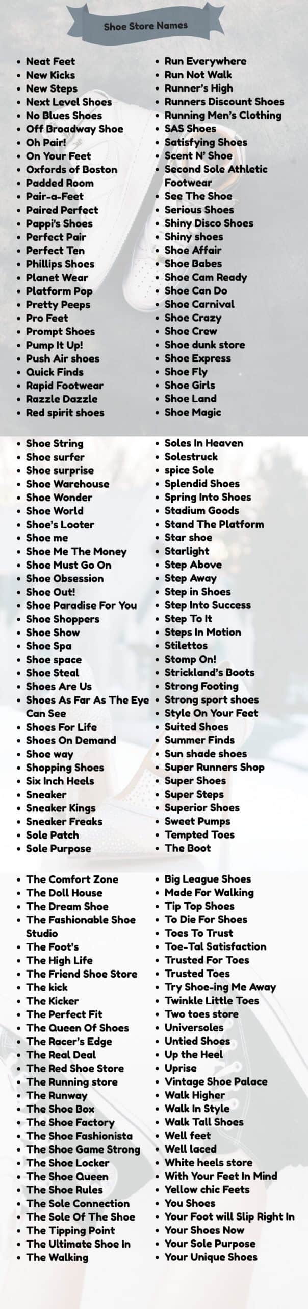 500+ Unique Shoe Store Name Ideas for You – NamesBee