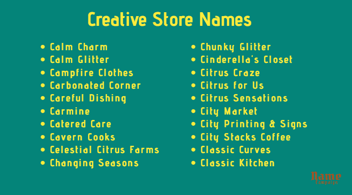 Creative Store Names