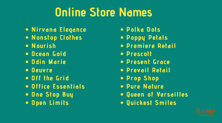 Online Shop Name Ideas for your business