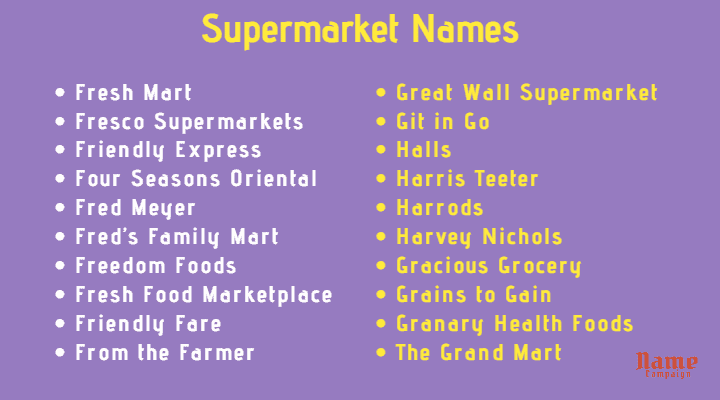 Supermarket Names Ideas for You!