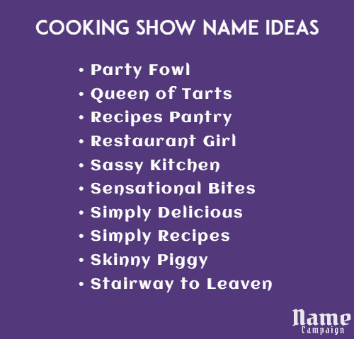 homemade food business name ideas