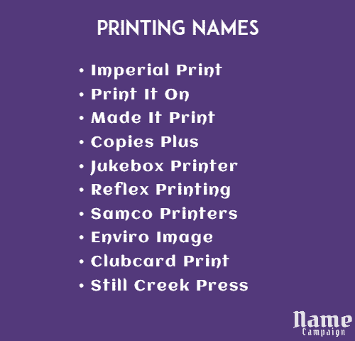 catchy names for printing business