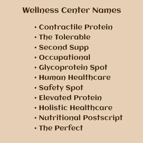 wellness center names