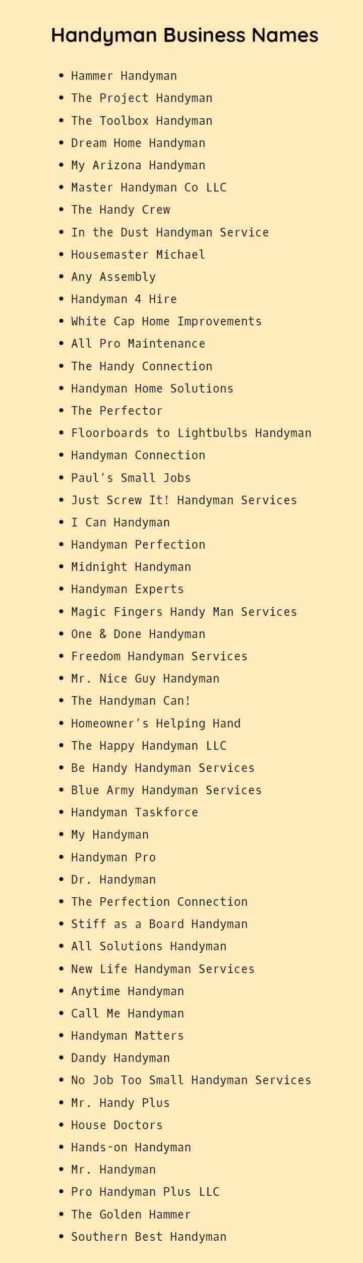 handyman business names