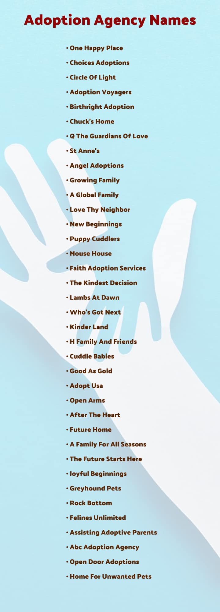 domestic adoption agency names list
