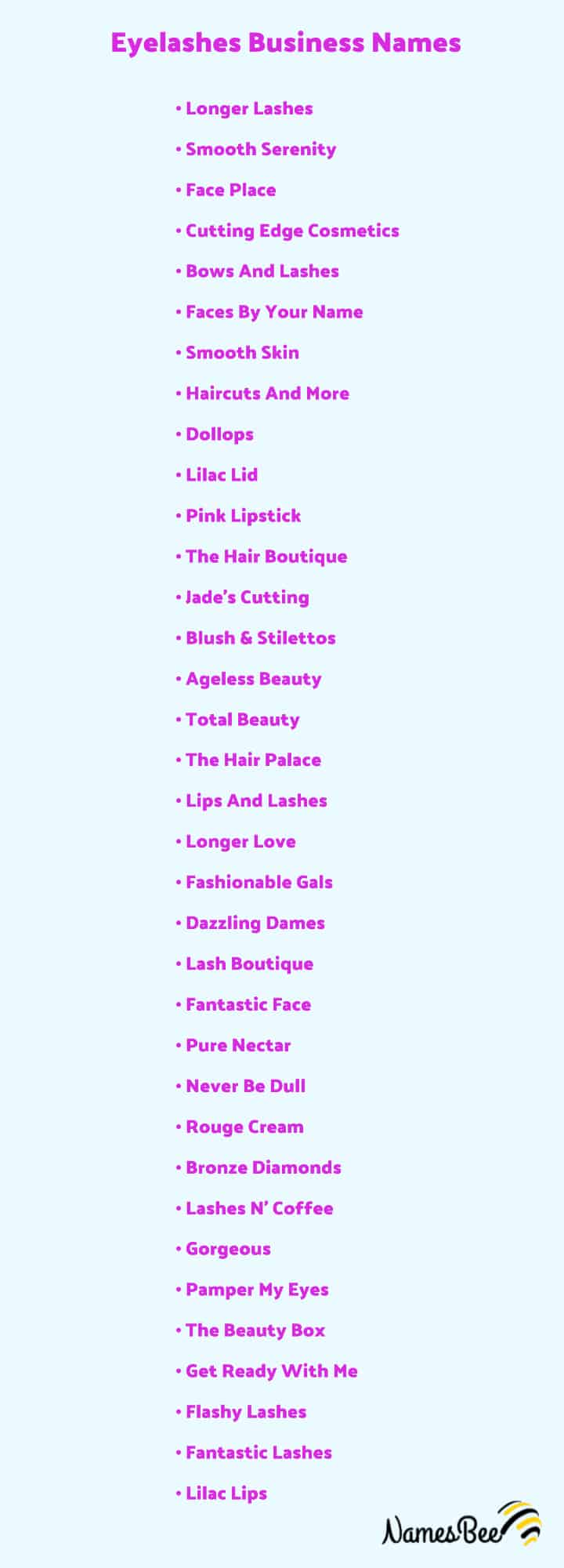 Lashes Names for your Studio
