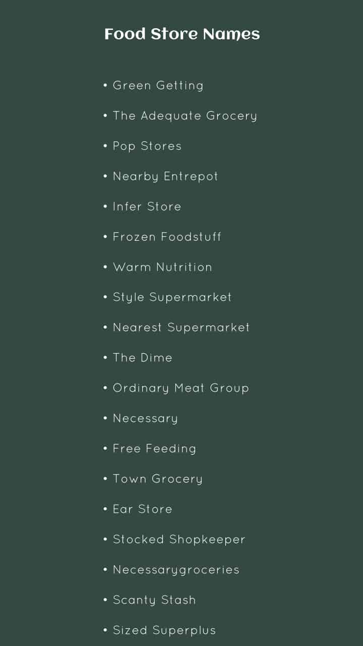 grocery store names ideas list
