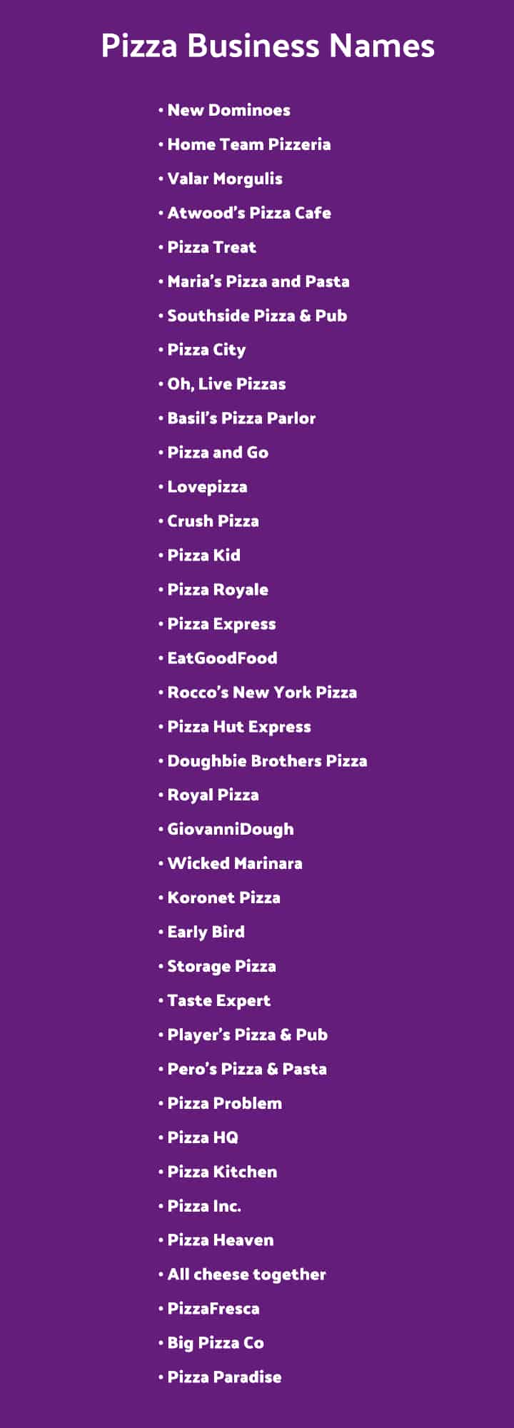 pizza restaurant names