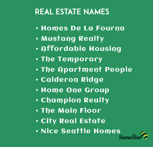 real estate agent llc names