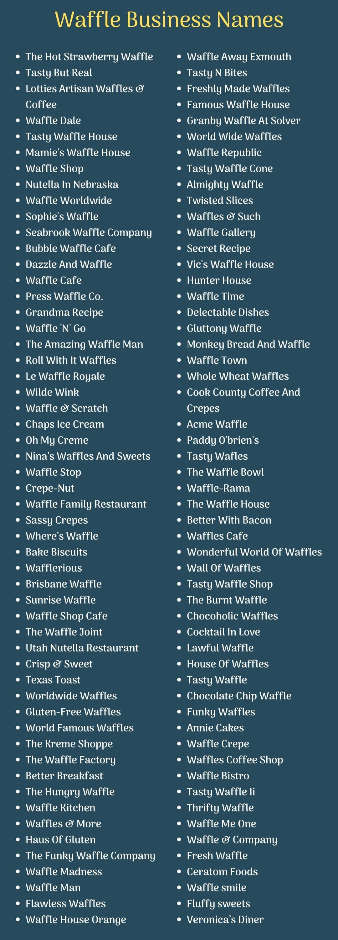 Waffle Business Names ideas 