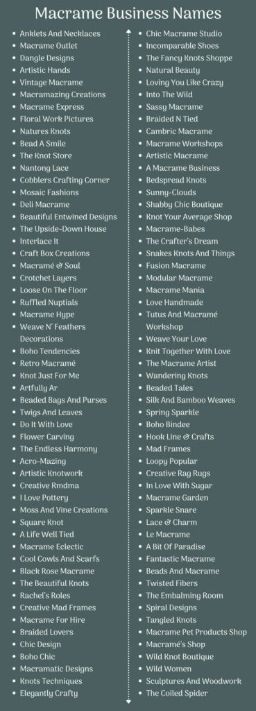 300+ Catchy Macrame Business Names Ideas for Beginners - NamesBee