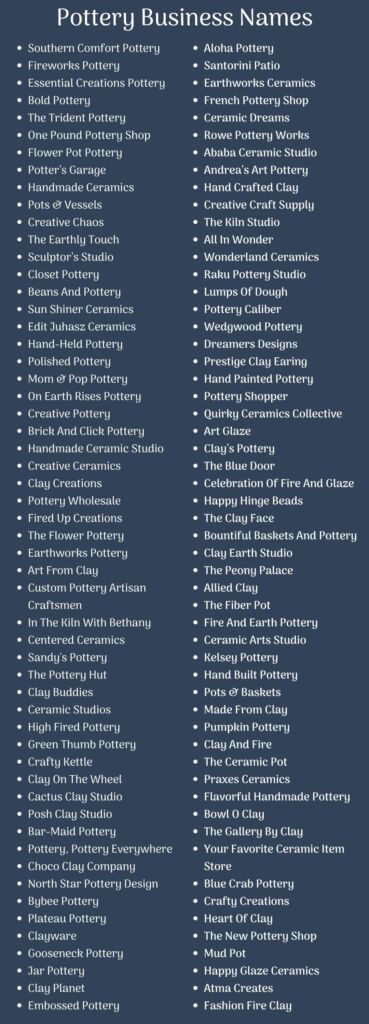 400+ Best Pottery Business Names Ideas for Your Hobby - NamesBee