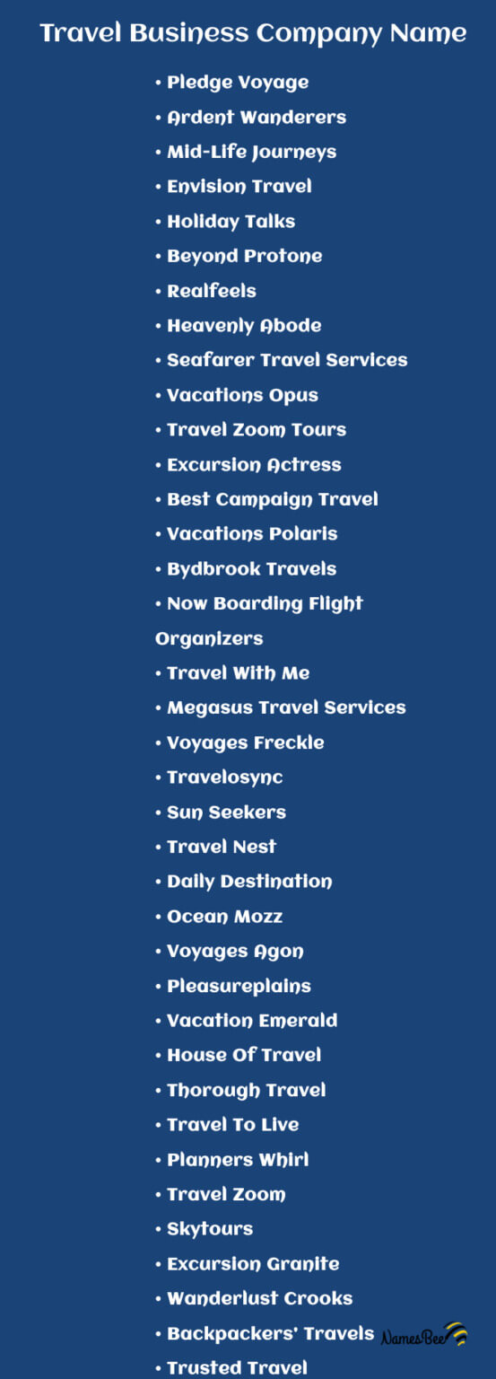 travel business name suggestions