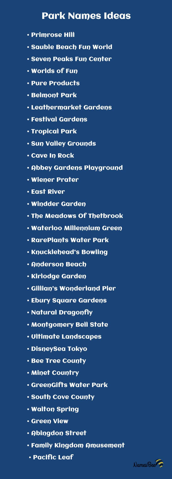 800+ Creative And Prefect Park Names Ideas to Know - NamesBee