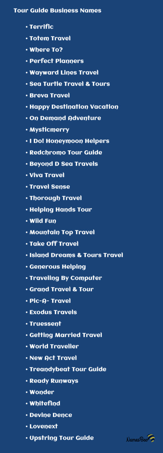guide tour company name